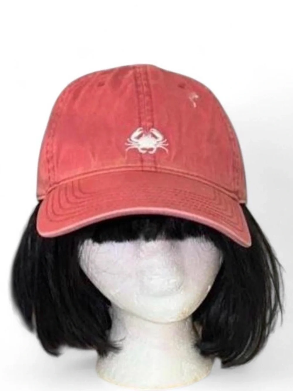 Crab River Hat - Red Slightly Distressed Vintage Washed “Dad Hat” Baseball Hat